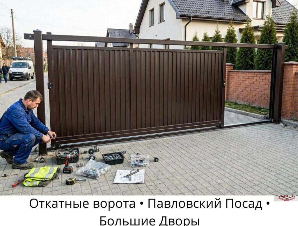 откатные ворота, наши работы